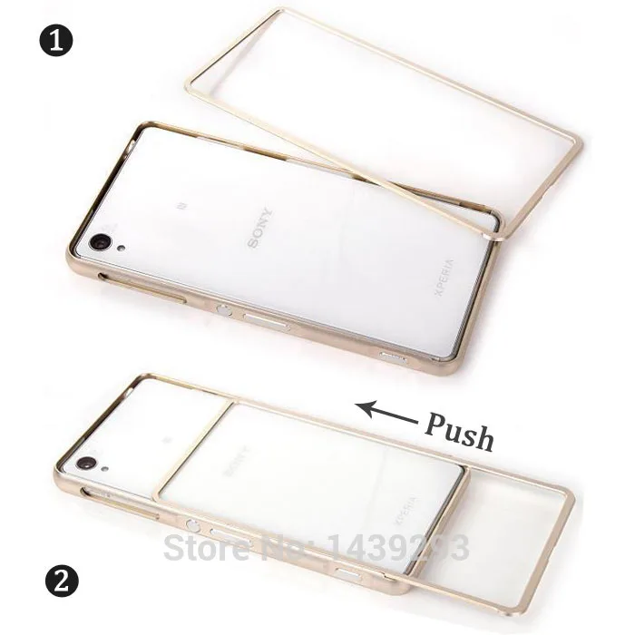 Для Sony Z 3 двухтактный металлический бампер чехол для Xperia Z3 D6603 d6613 мобильного