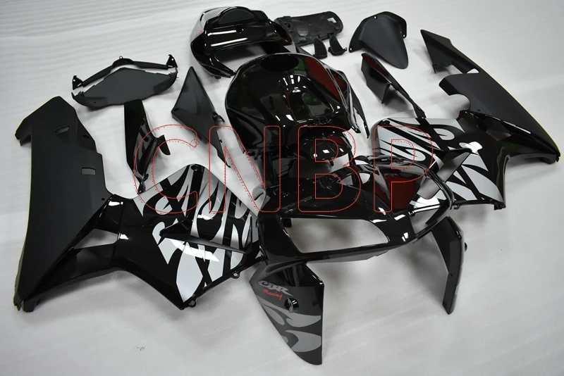 Пластиковые обтекатели для Honda CBR600RR 2005-2006 черные серебряные блестящие Обтекатели
