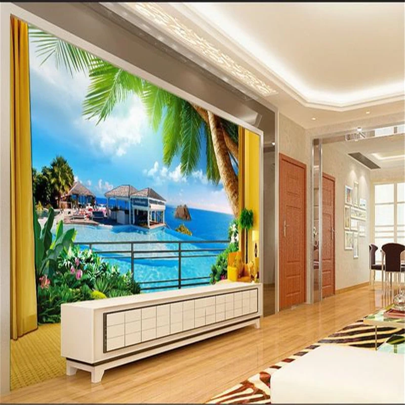 Beibehang HD морской вид 3D эстетическое пространство гостиная фрески ТВ фон обои