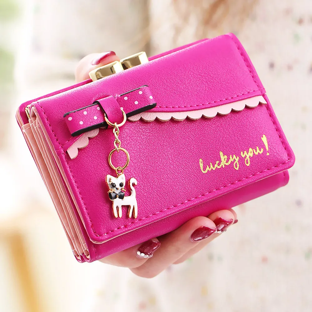 Модный женский короткий кошелек из искусственной кожи с узором Личи