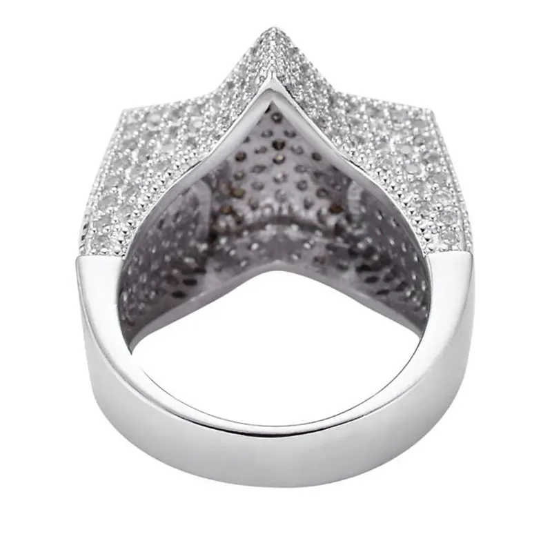CSJ Hip Hop Rings Bling Iced Out Star Ring Gold Silver Color Charm HipHop/Punk Men Jewelry | Украшения и аксессуары