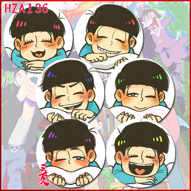 ZXFJXR 58 мм интересный значок для рюкзака Osomatsu San Matsuno Todomatsu Choromatsu смайлик | Украшения