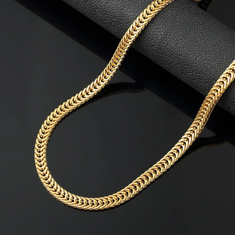 Золотая цепочка лисий хвост 0 6 см плоская цепь в стиле хип хоп ожерелье елочку для