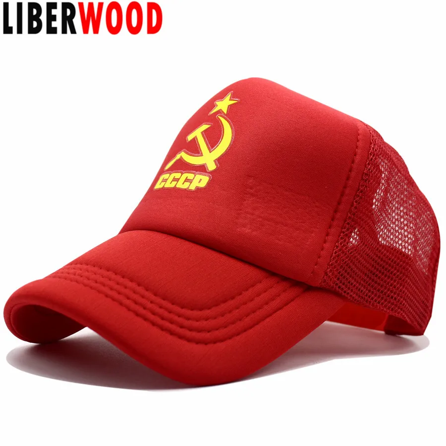 LIBERWOOD Мужская и женская шляпа Дальнобойщик CCCP русская бейсболка летняя сетчатая