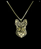 1pcs drop ship summer fashion boho chic french bulldog necklace classic dog pendant golden two colors plated