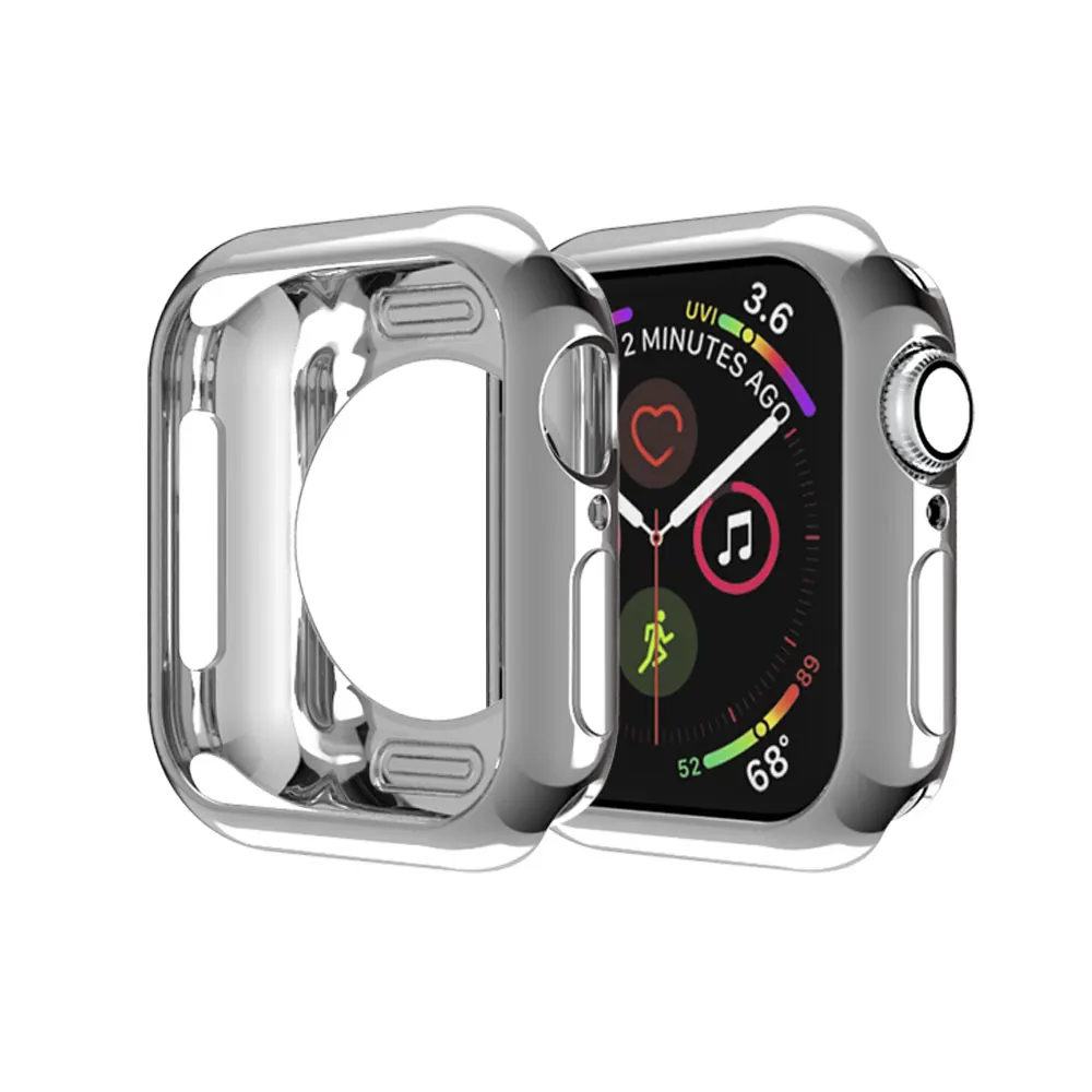 gray Бампер для Apple watch 5 4 Чехол 44 мм 40 мм iwatch чехол Мягкая пластина TPU Защитный чехол для часов аксессуары 40/44 мм - Цвет: gray
