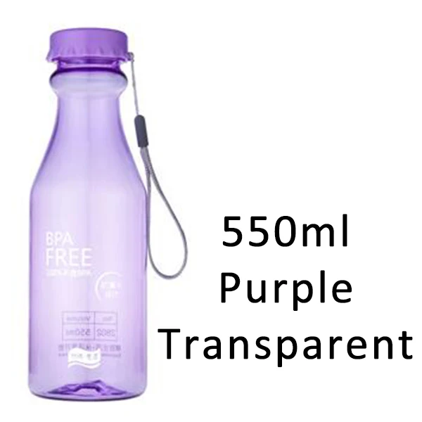 550ML purple Transhome яркие цвета небьющаяся бутылка для воды 350 мл 550 мл портативная герметичная велосипедная Спортивная пластиковая бутылка стакан для лимонного сока - Цвет: 550ML purple