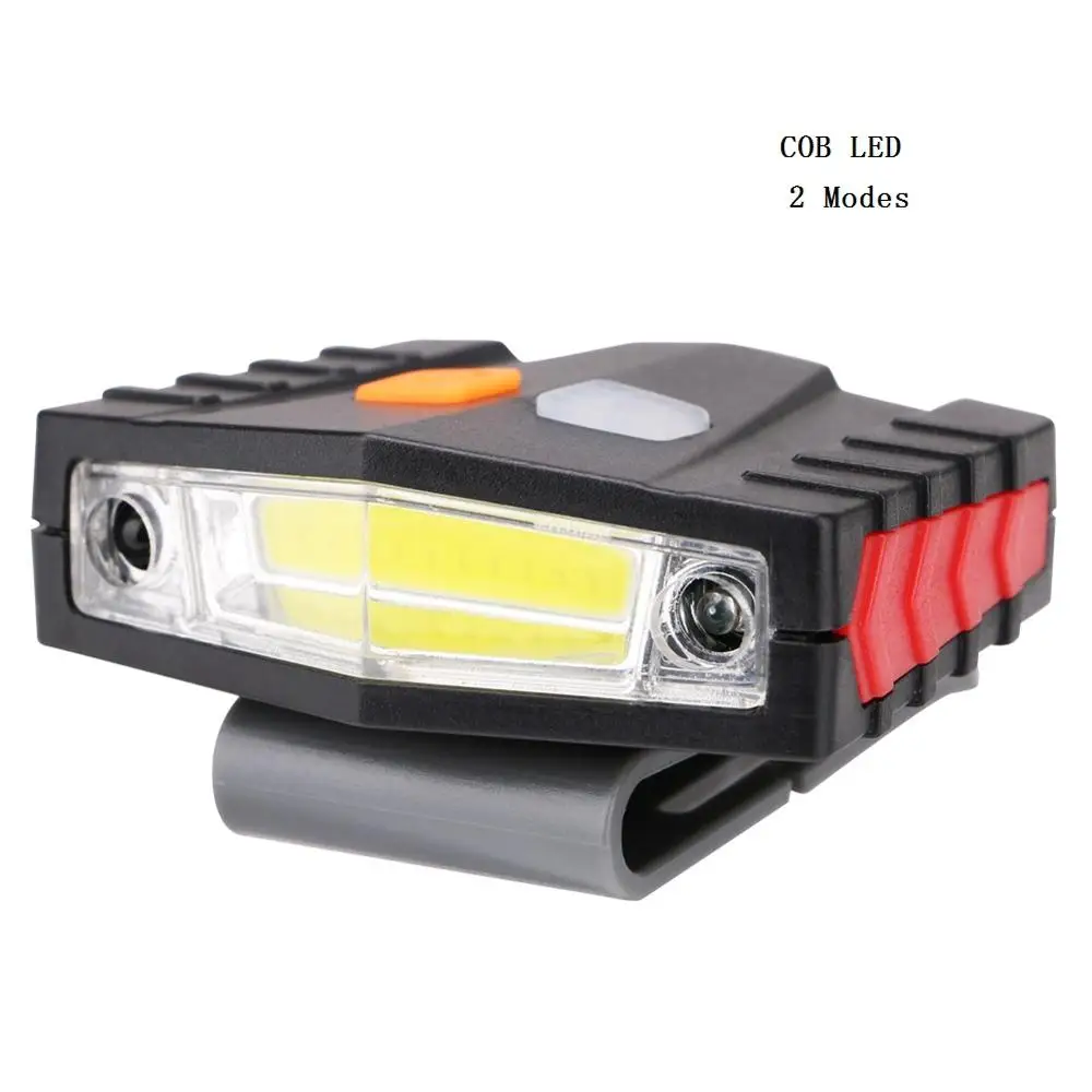 COB LED COB светодиодный индукционный головной убор с зажимом, фары для рыбалки, сенсорный датчик, налобный фонарь с зарядкой через usb, Головной фонарь с зажимом, Головной фонарь - Испускаемый цвет: COB LED