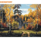Картина по номерам CHENISTORY сделай сам, Бескаркасный лес, пейзаж, домашняя Настенная картина, ручная роспись маслом для декора дома