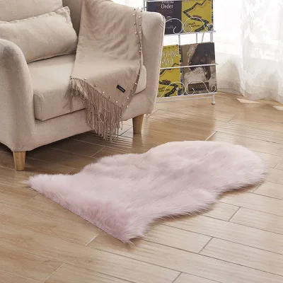 Light Pink Ковер из искусственного меха для дивана, Пушистый Ковер Из искусственной шерсти и овчины, декор для гостиной, коврик для пола, пушистый мягкий коврик для отдыха - Цвет: Light Pink