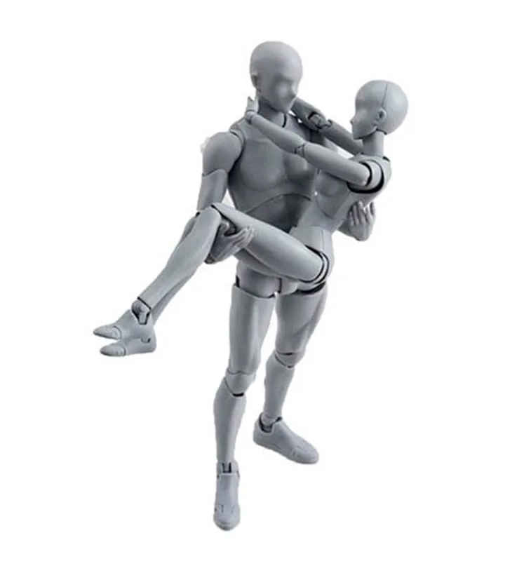 Экшн фигурки Body Kun DX & Chan PVC модель SHF серый цвет набор мужской и женский экшн