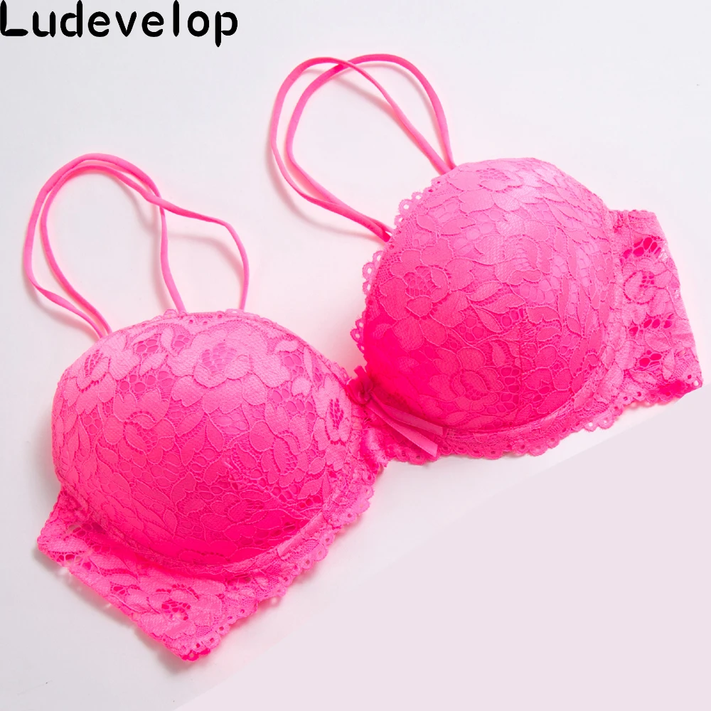 

Ludevelop Sexy Lace Push Up Bra Lingerie Women Underwear Intimates Embroidery Floral Black White Pink Plus Size Bras