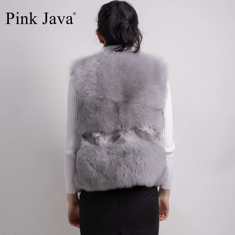 Розовый java QC5026 2017 новое поступление натуральный Лисий мех жилет для женщин