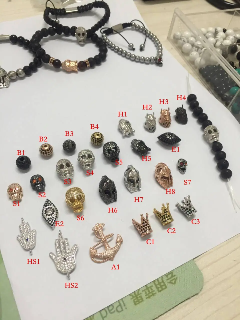

2017 New CZ Ball Charms for Bead Bracelet Making Crystal stone Charms Component
