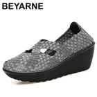 Женские плетеные туфли на платформе, без застежки, E430