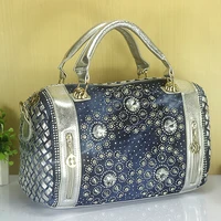 woman denim handbags bags vintage rhinestone shoulder bags womens small bags jean bolsas femininas for women