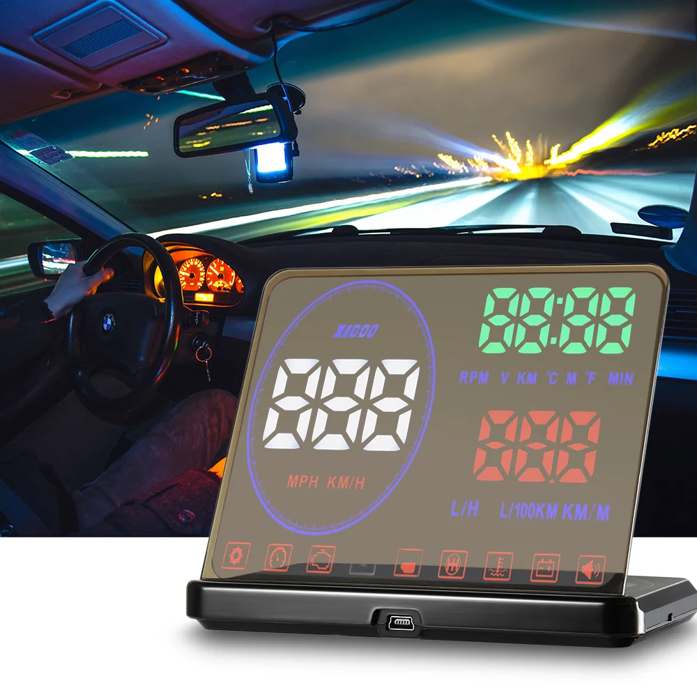 Excelvan M9 5 дюймовый HD экран OBD2 II автомобильный HUD Дисплей многоцветная