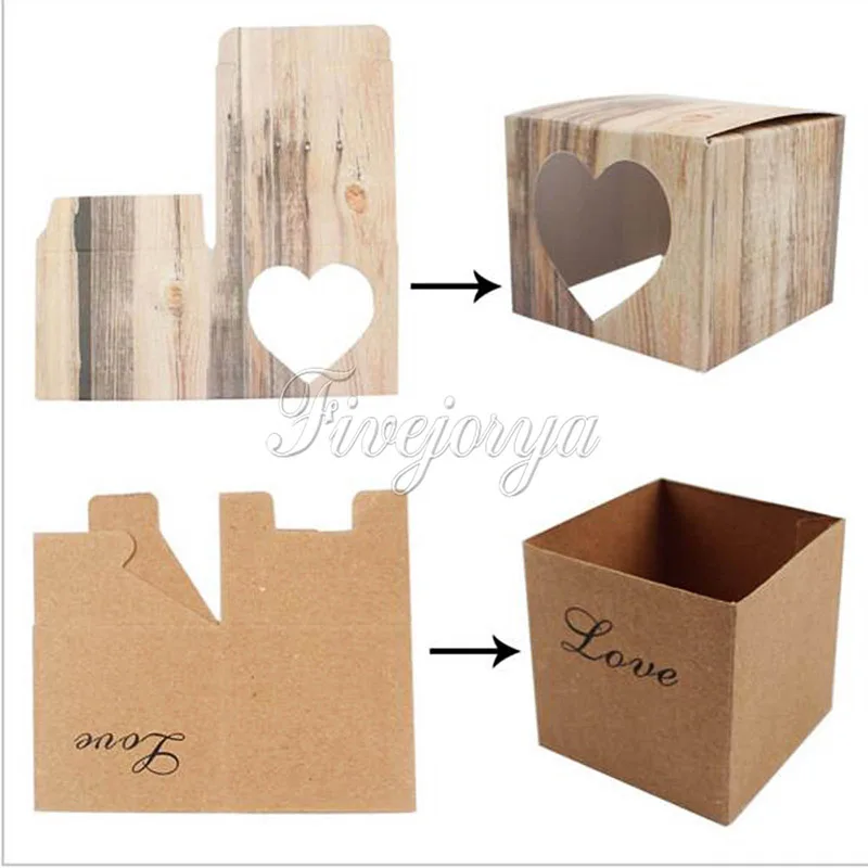 100 шт./лот романтическая конфетная коробка с сердечком для украшения свадьбы