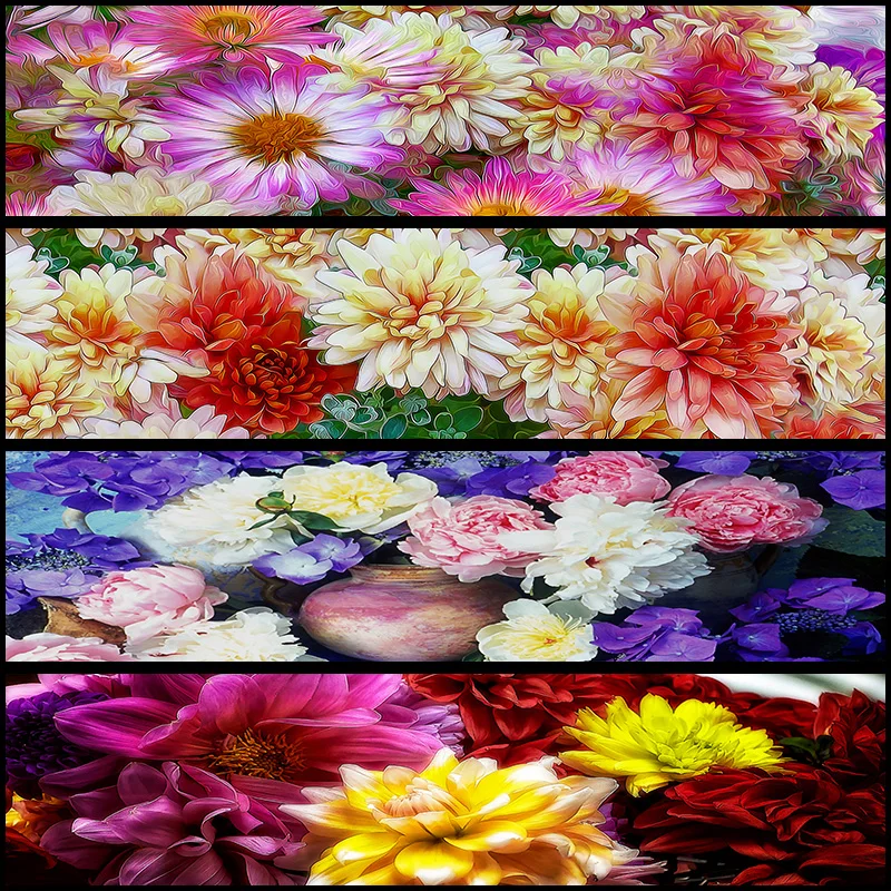 % 5d diy Полная Алмазная картина крестиком Настенный декор вышивка растения пионы