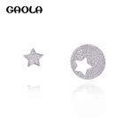 Женские серьги-гвоздики с Луной и звездой GAOLA, прозрачные серьги с кубическим цирконием, рождественский подарок, GLE7426Y