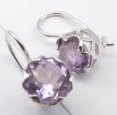 Amethyst Chanti Международные серьги в виде клетки, серебряный Радужный Лунный Камень и 7 других вариантов драгоценных камней - Окраска металла: Amethyst