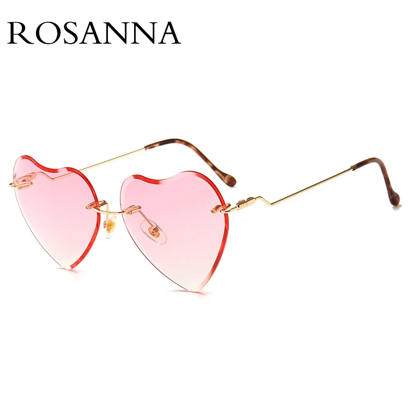 Женские солнцезащитные очки в форме сердца ROSANNA розовые фиолетовые коричневые
