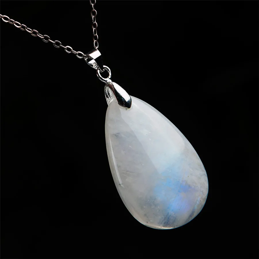 

Natural Blue Light Moonstone stone Water Drop Big Pendant 37x23x11mm AAAA 35x23x8mm AAA