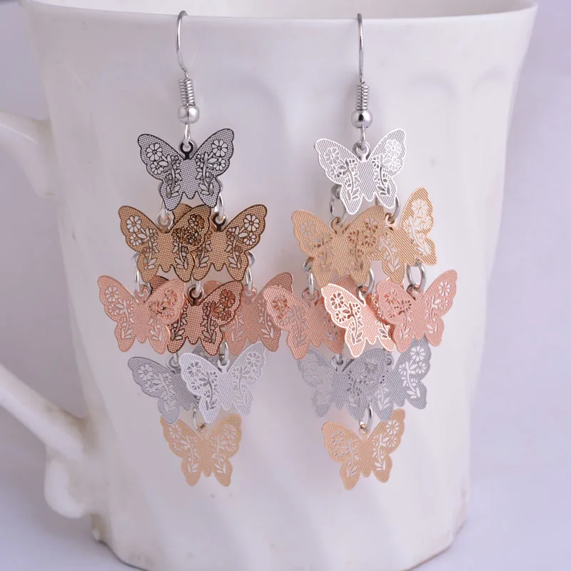 Подарок на день рождения летние висячие серьги сделай сам в виде бабочки