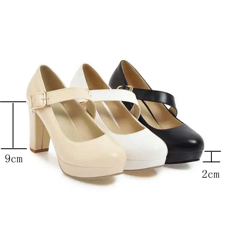 Женские туфли-лодочки ASILETO на платформе Туфли Мэри Джейн с пряжкой и круглым