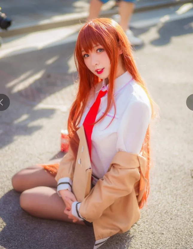 Аниме Steins Gate Labmem No.004 Makise Kurisu Christina прямые искусственные волосы для ролевых игр на