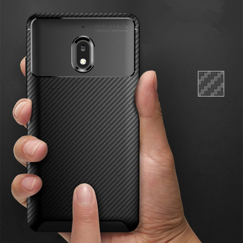 Carbon Fibre Case for Nokia 2 2018 TA-1080 TA-1084 TA-1092 TA-1093 Rugged Armor Shockproof Soft Rubber Silicone Phone Back Cover | Мобильные