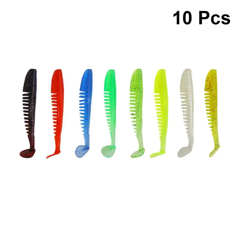 Реалистичные искусственные яркие резиновые мягкие рыболовные приманки 10 шт.