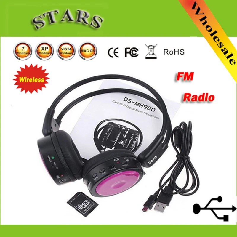 

Модные наушники стерео беспроводные наушники для SD/TF FM музыкальный плеер беспроводные наушники