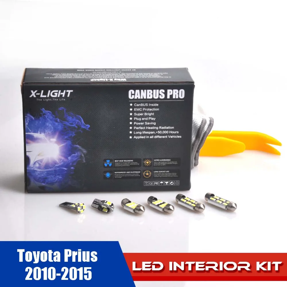 

Набор белых светодиодных ламп для чтения Toyota Prius 5630SMD, с инструментом для установки, 13 шт.