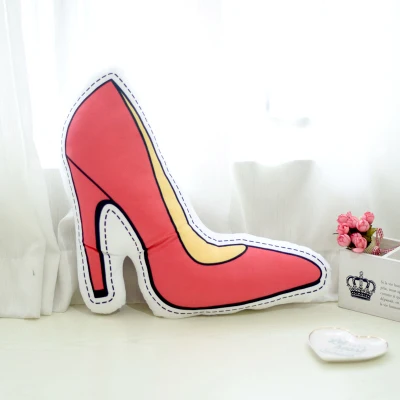 High-heeled Shoes Милые Креативные декоративные подушки INS в стиле 3D мультяшная короткая плюшевая игрушка подушка ультра-мягкая имитация косметики продукты обувь подушки - Цвет: High-heeled Shoes