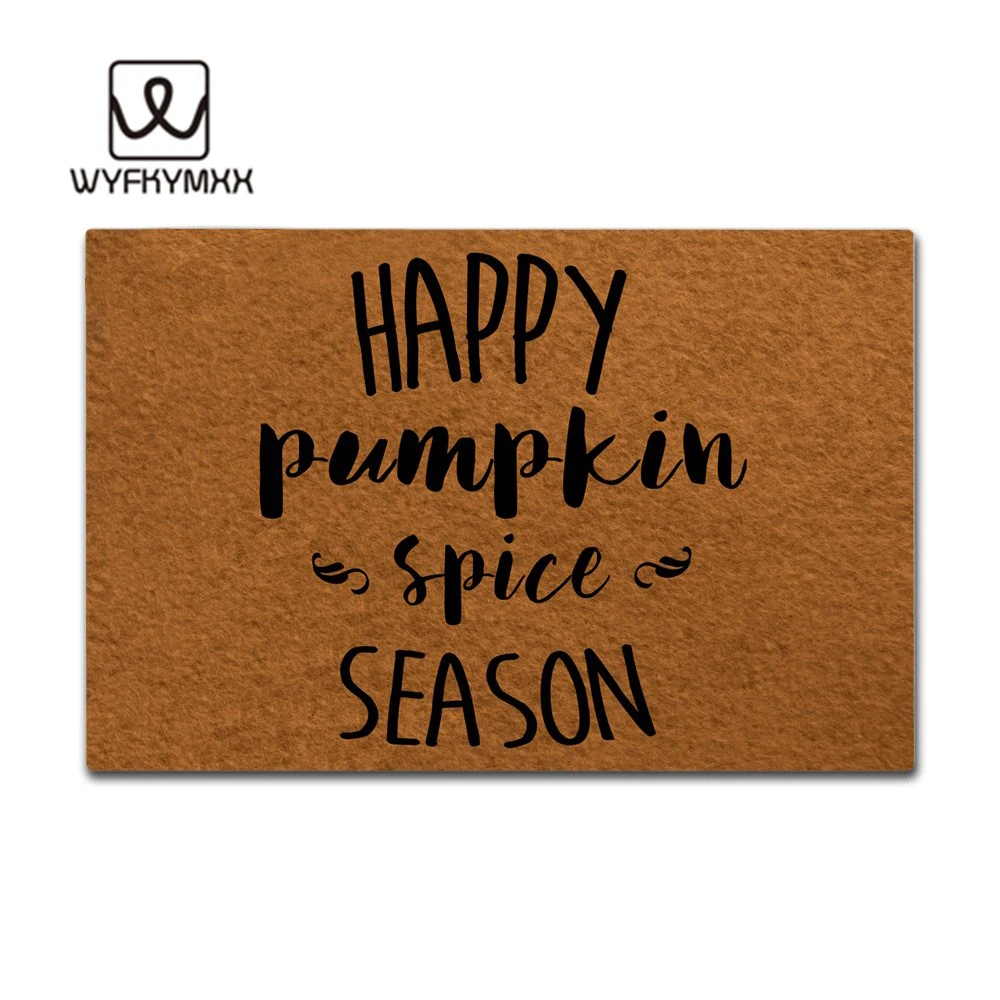 

Забавные передние комнатные кухонные коврики Нескользящие Happy Pumpkin Spice сезонные тканые напольные коврики дизайнерские наружные входные ков...