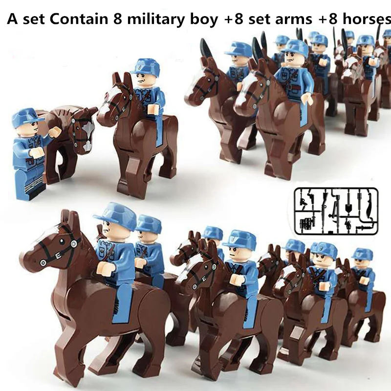 Немецкий военный сотрудник конная лошадь с военным оружием пакет Город Дети