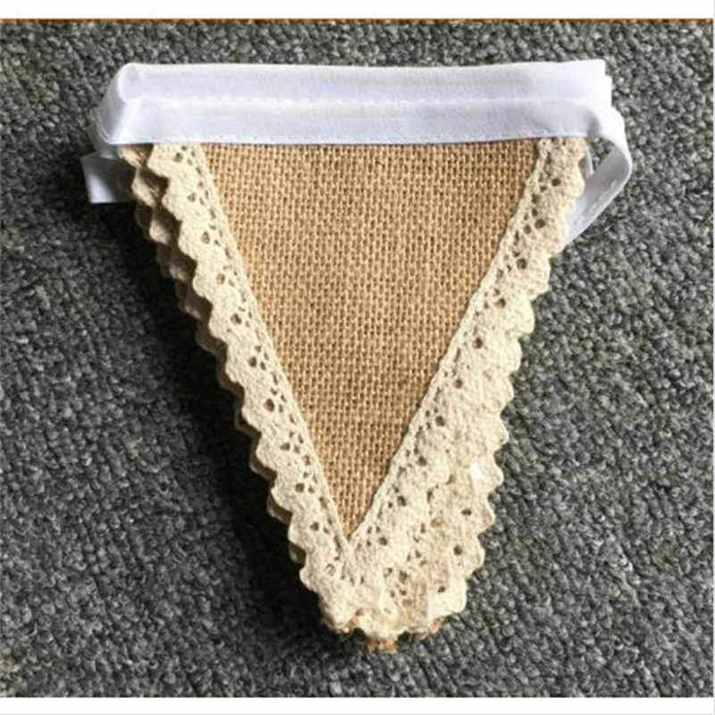 DIY оформление дома баннер/события партии поставки джутовый флаг деревенский из