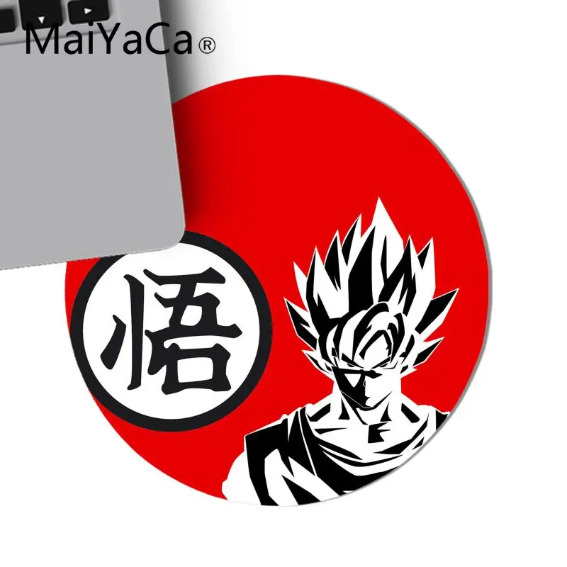 Maiyaca Dragon Ball DBZ Goku логотип DIY Дизайн Шаблон игра круглый коврик для мыши игровая мышь подкладка для коврика для ноутбука Ноутбук для геймеров коврик для стола - Цвет: 22x22cm