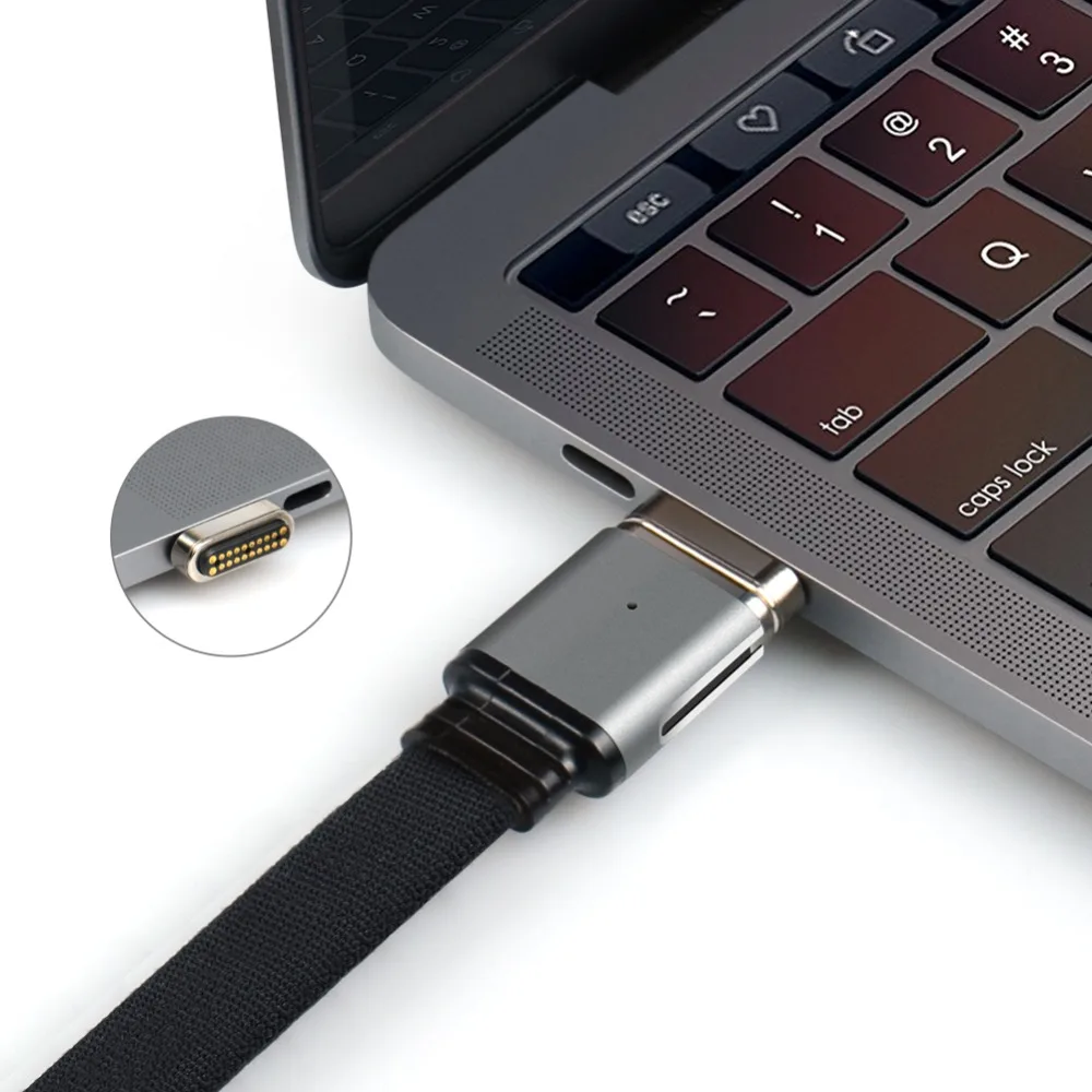Новинка, 20 контактов, магнитный USB C кабель, 120 см, Магнитный адаптер, USB C 3,1, type-C, USB C 3,1, 5A, 60 Вт, быстрая зарядка