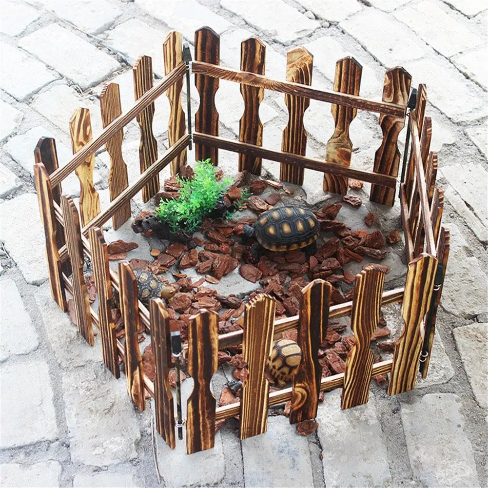 Tortoise Fence Carbonized Anti-corrosion Wood Reptile Enclosure Pet Piece Combination Indoor Outdoor Bulk Turtle | Дом и сад