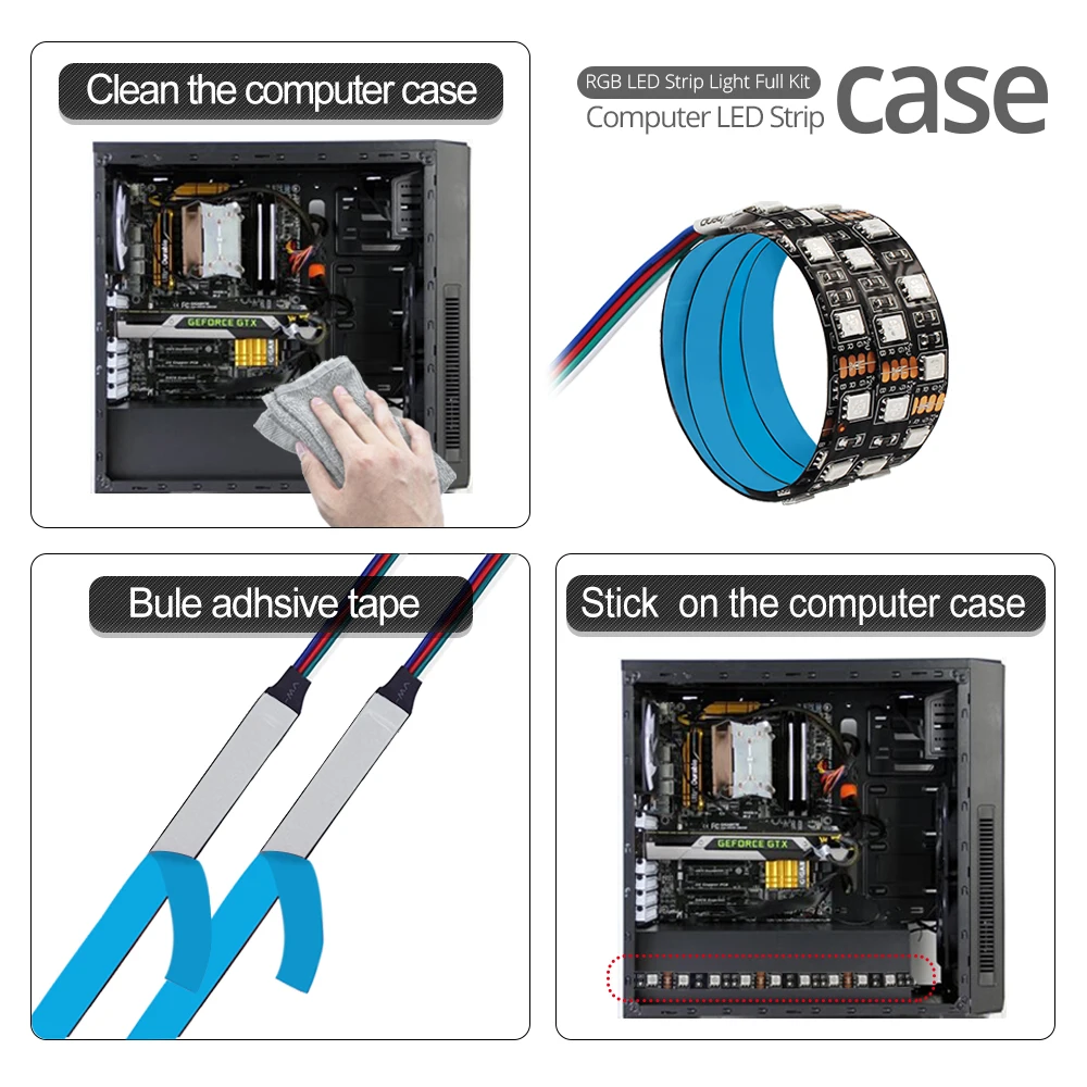 Светодиодная лента SATA светильник RGB 60 светодиодов/м полный комплект с