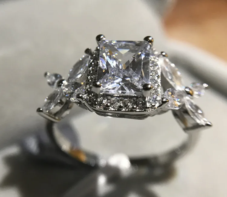 Горячая Распродажа женская бижутерия с цветочным дизайном 2ct 5A циркониевый