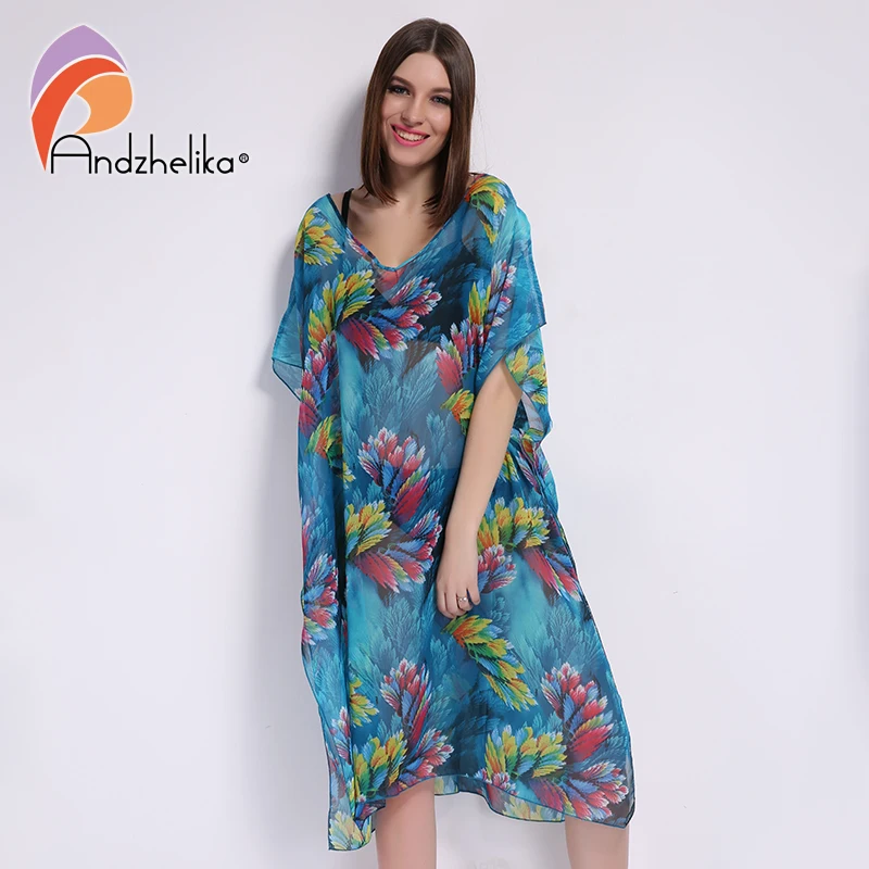 Andzhelika 2017 Новый Пляжная туника Шифон пляж платье Купальники|wear womens|wearing dresswear beach |