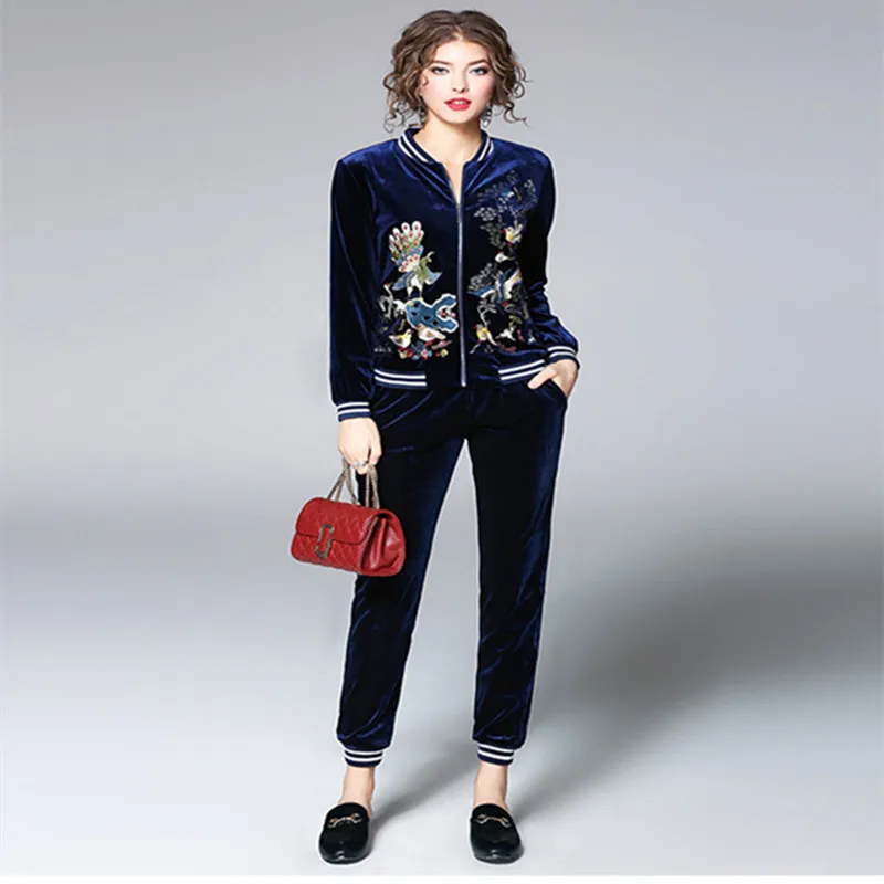 Бархатная куртка с вышивкой yokosuka повседневный спортивный костюм для женщин |