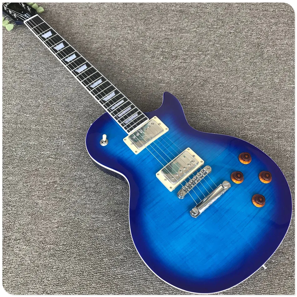 Новое поступление Gisten синий цвет электрогитара эбони с fret СИБ связывания TonePros