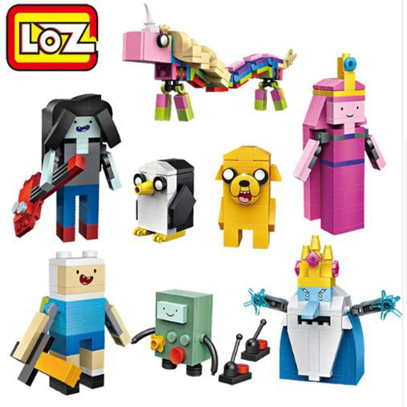 LoZ блоки с изображением Финна из Adventure Time Jake Ice King Gunter строительные кирпичи фигурка