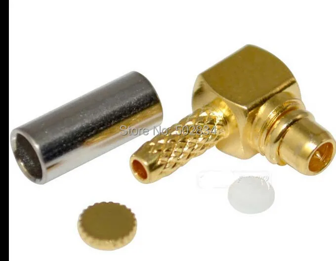 10 шт./лот RG178 MMCX Мужской правый угол RF коаксиальный разъем адаптера|connector crimp|rf coaxial