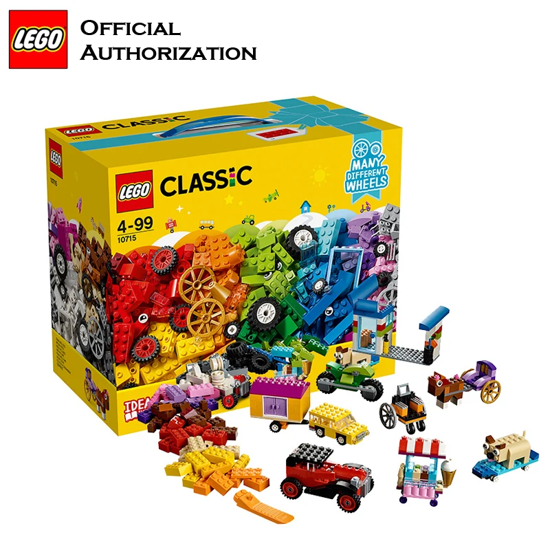 Новые забавные Конструкторы LEGO игрушки с колесами модели строительные красочные