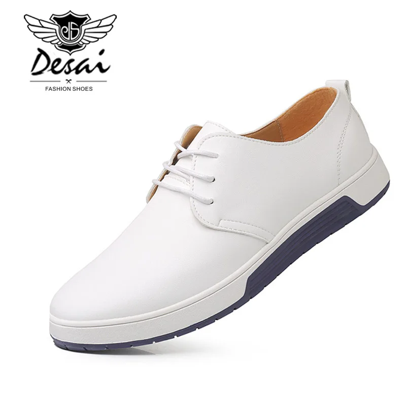 

Desai Luxury Brand Men Shoes Casual Leather Fashion Trendy Black Blue Brown Flat Shoes for Men Plus Size 37-49 Drop Shipping